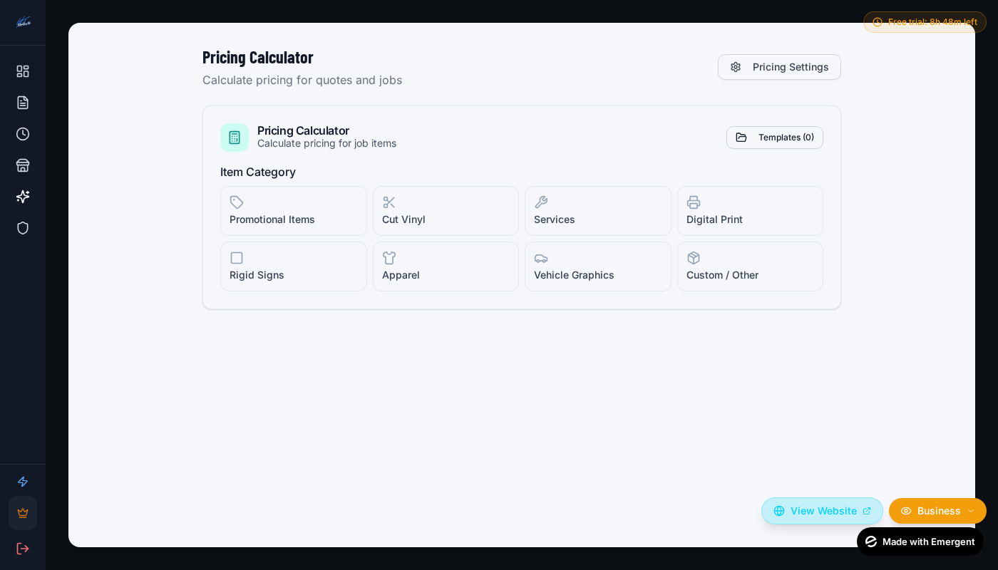 Pricing Calculator